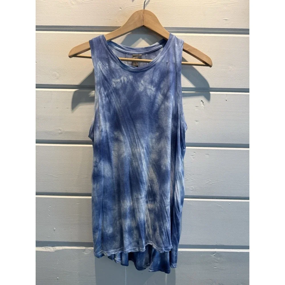 Sweaty Betty Blue Tie Dye Easy Peezy Tank Top Womens S Athleisure Boho Flowy - Picture 1 of 9
